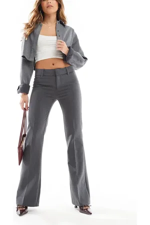 Bershka Flared tailored pants in dark