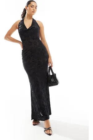 TFNC Jersey velvet devore maxi dress in