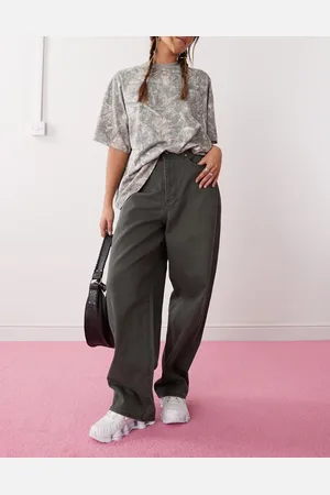 Obey Leah baggy 5 pocket pants in faded black