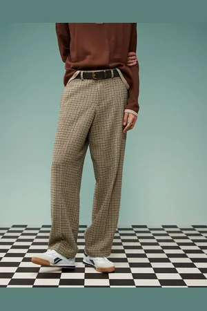 ASOS Wide leg suit pants in dogtooth check