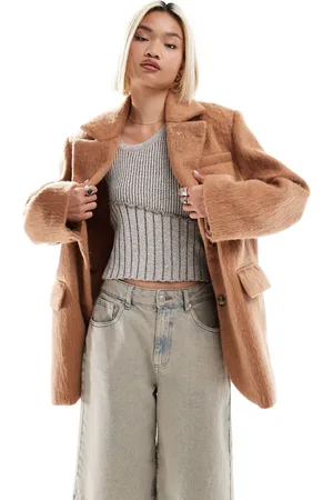 Native Youth Brushed oversized blazer jacket in -Brown
