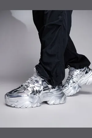 ASOS Sneakers in metallic with chunky sole