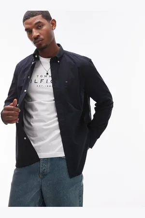 Tommy Hilfiger Twill solid shirt in navy