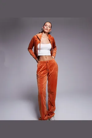 Juicy Couture Velour straight leg trackies exclusive to ASOS in (part of a set)-Orange