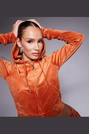 Juicy Couture Velour zip through hoodie exclusive to ASOS in (part of a set)-Orange