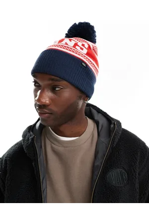 Vans Check pom beanie in blue and red-Multi