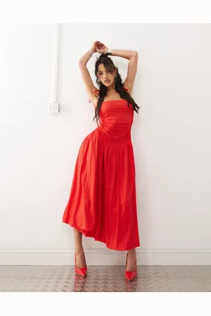 Amy Lynn Alexa puffball midi dress with allover hotfix in