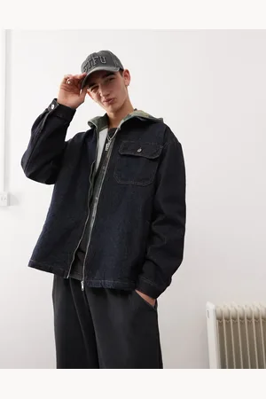 COLLUSION Denim zip through shirt in -Blue