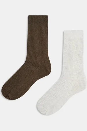JACK & JONES Premium 2 pack socks in light grey and brown