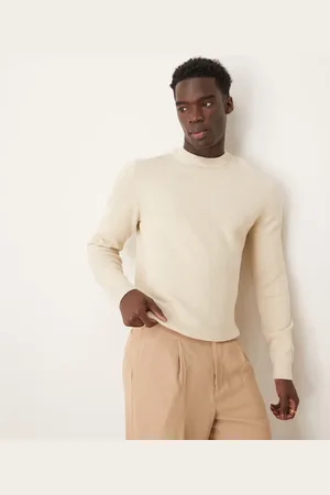 SELECTED Knitted crew neck jumper in cream-White