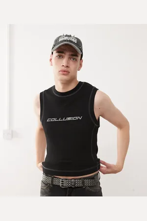 COLLUSION Muscle singlet in with metallic logo
