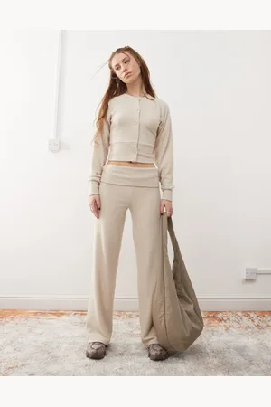 COLLUSION Fold over cosy leggings in (part of a set)-Neutral