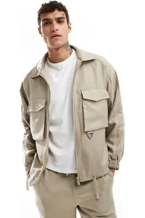 Sixth June Front pocket logo detail jacket in (part of a set)-Neutral