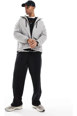 Brave Soul Raglan hooded jacket with zip detail in -Black
