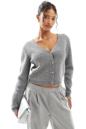 Morgan V cardigan with embellished heart buttons in