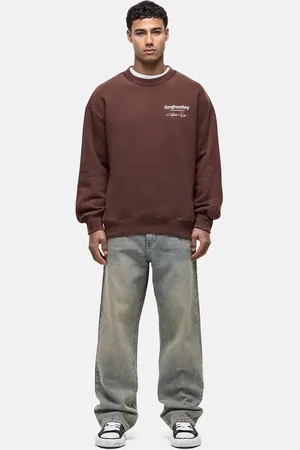 Good For Nothing Cult graphic sweatshirt in washed brown