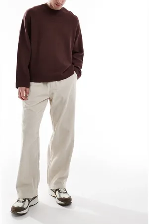 JACK & JONES Bill wide fit cord pull on pants in beige-Neutral