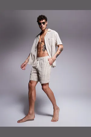 South Beach Stripe textured knit shorts-Multi