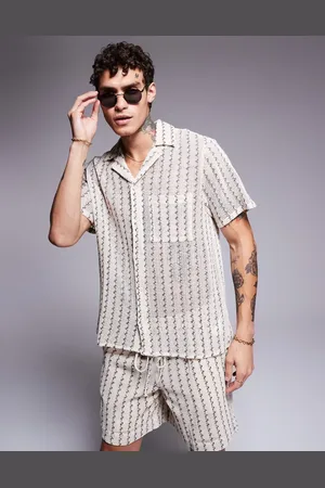 South Beach Stripe textured knit shirt-Multi
