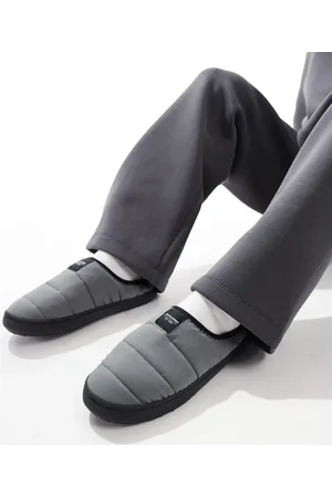 JACK & JONES Padded mule slippers in light grey
