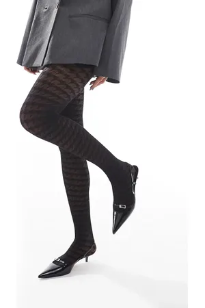 Lindex 40 denier houndstooth pattern tights in