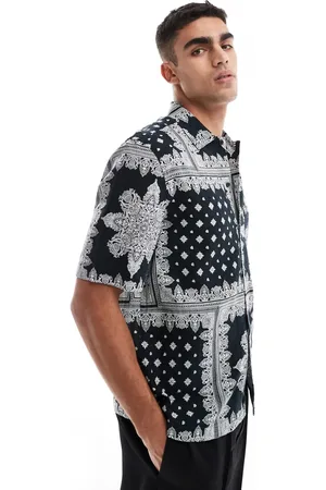 ASOS Relaxed shirt in textured bandana print in