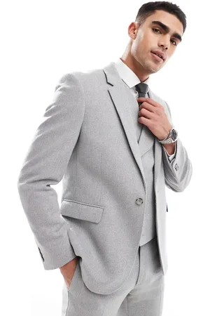 ASOS Double breasted skinny suit jacket with wool in