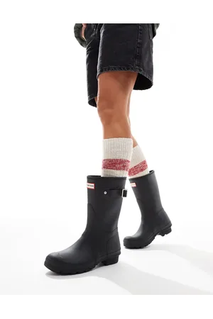 Hunter Original short tri colour logo gumboots in