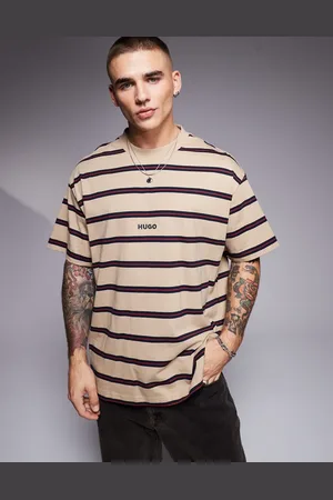 Hugo Blue Nistripo oversized t-shirt in and dark blue horizontal stripe-Neutral