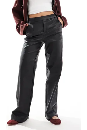 Object Tailored coated wide leg pants in