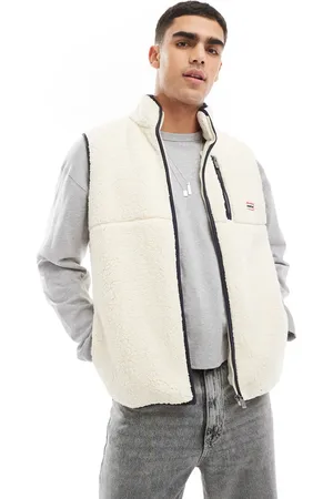 Hunter Drill fleece vest with contrast lining in -White