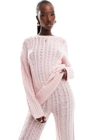 Kaiia Cable knit longline oversized jumper in (part of a set)