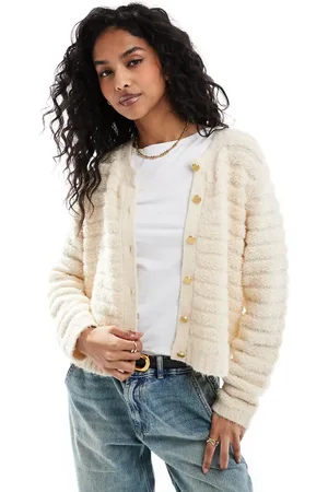 ONLY SOFT texture cardigan in -White