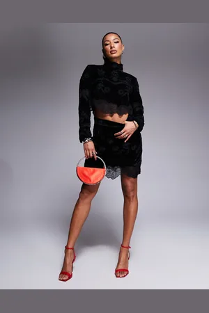 River Island Velvet mini skirt in (part of a set)