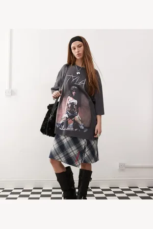 COLLUSION Official Tyla oversized licence t-shirt with music print in washed black