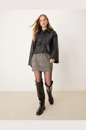 JDY Wide sleeves faux leather shirt in