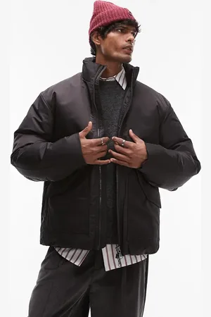 ARKET Down clean padding jacket with zip front and front flap pockets in