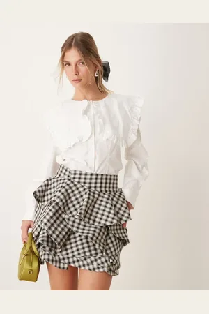 Sister Jane Dream check print ruffle mini skirt in