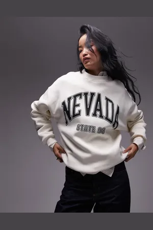 Topshop Graphic Nevada oversized sweat in -White