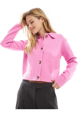 Threadbare Knitted cardigan in with collar