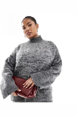 VERO MODA Oversized roll neck jumper in mono melange (part of a set)-Black