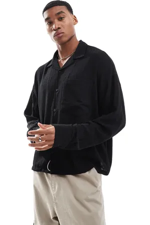 Pull&Bear Textured long sleeve shirt in