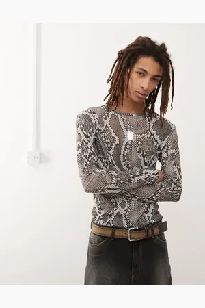 COLLUSION Long sleeve t-shirt in tissue mesh-Multi