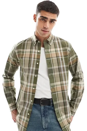 Ralph Lauren Icon logo check stretch poplin shirt in