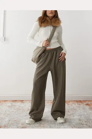 Reclaimed Pull on pants in brown mini check