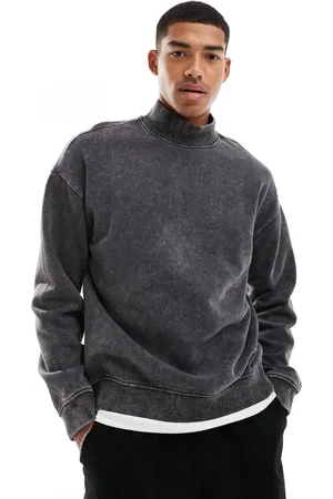 Another Influence Acid wash high neck top in black