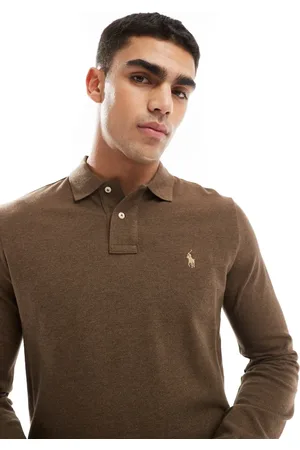 Ralph Lauren Icon logo long sleeve pique polo in
