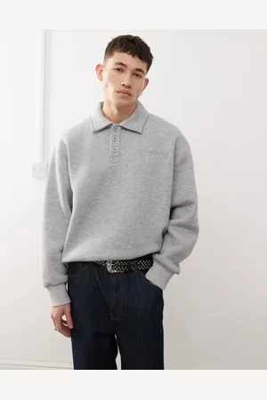 Reclaimed Polo collar rugby sweatshirt in
