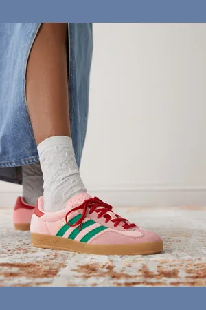 adidas Gazelle Indoor sneakers in green and pink