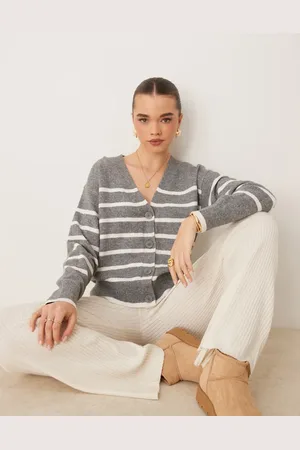 New Look Button down cardigan in stripe